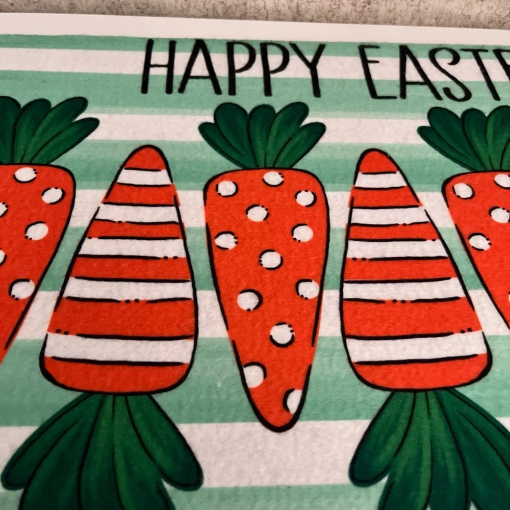 Evergreen Sassafras Easter Carrot Switch Mat - Green and Orange